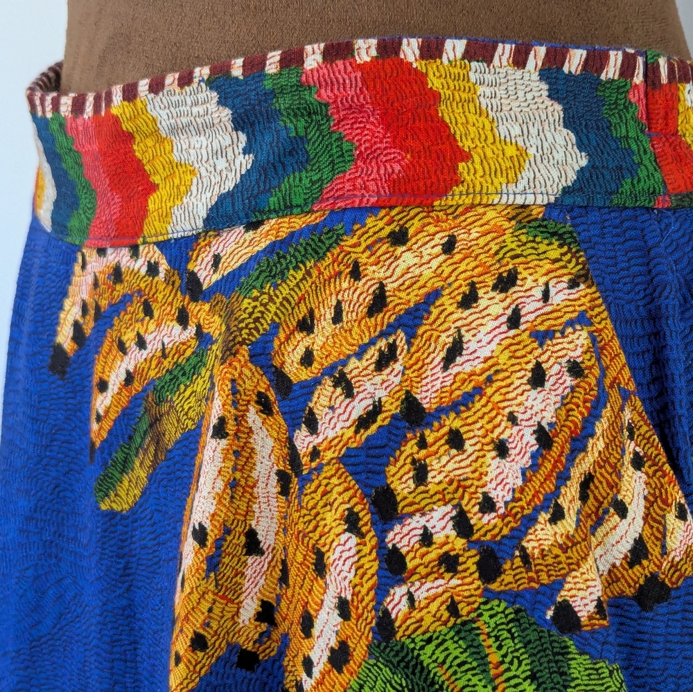 FARM Rio Blue Tropical-Print Midi Skirt - Picture 6 of 9